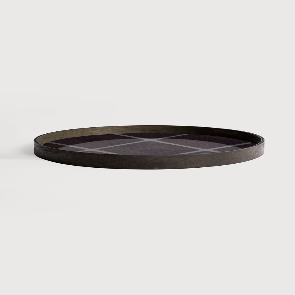 Slate Linear Squares glass tray 