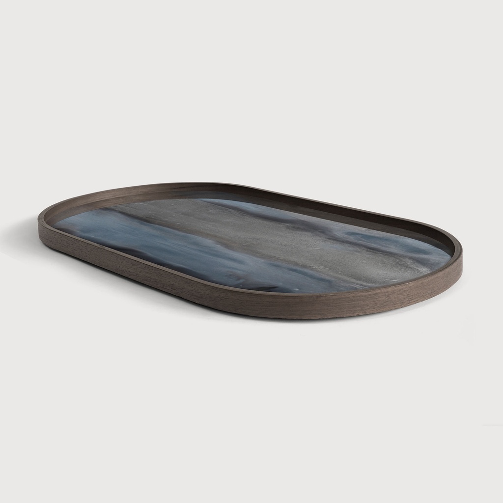 Graphite Organic glass tray - oblong