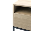 Oak Ligna TV Cupboard - black metal legs