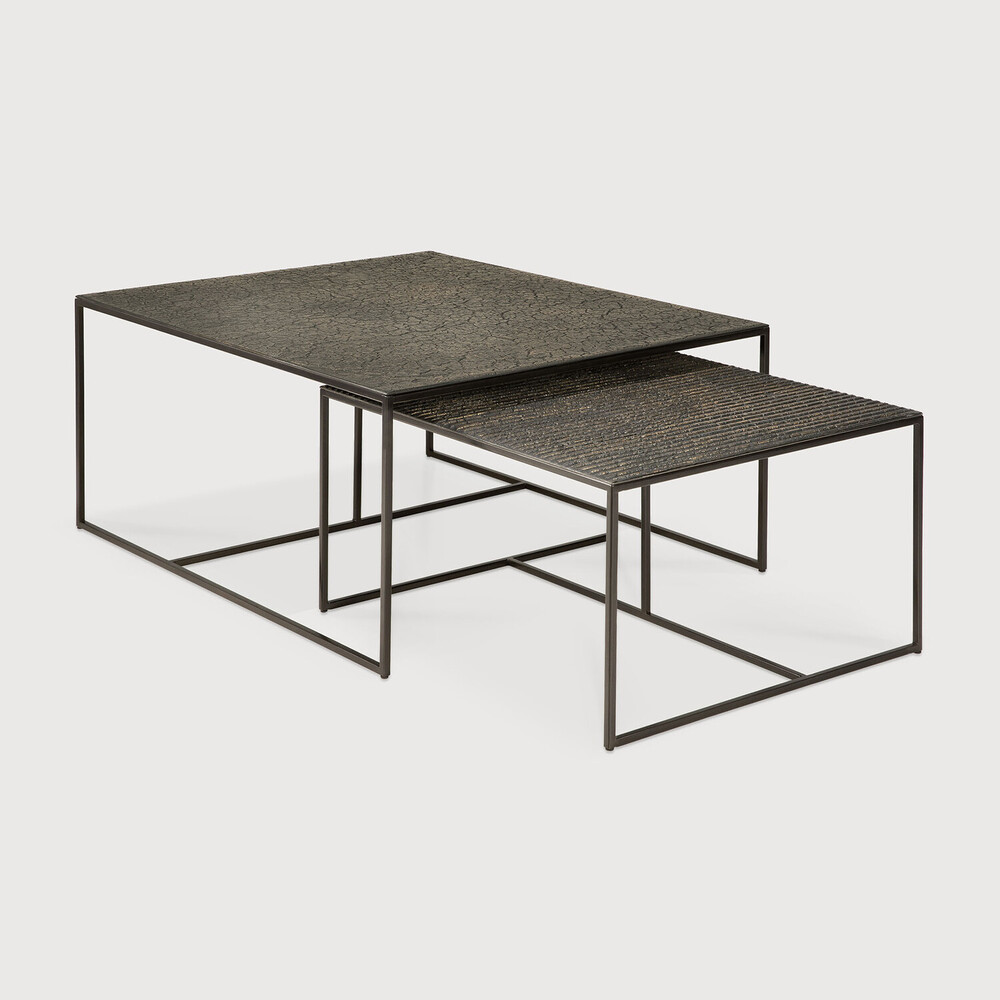 Pentagon nesting coffee table set