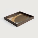 Cinnamon Overlapping Dots glass tray