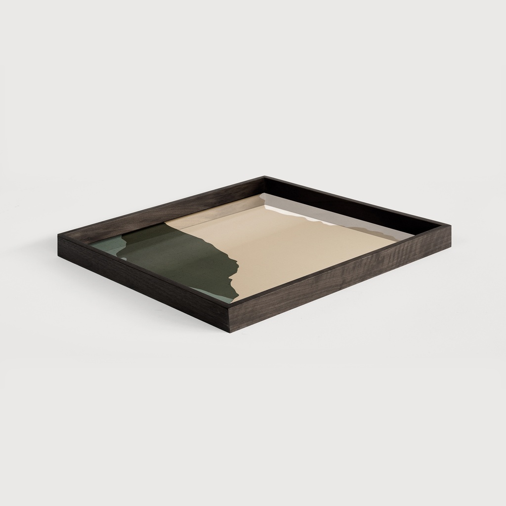 Cream Wabi Sabi glass tray - square