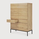 Ligna storage cupboard - black metal legs