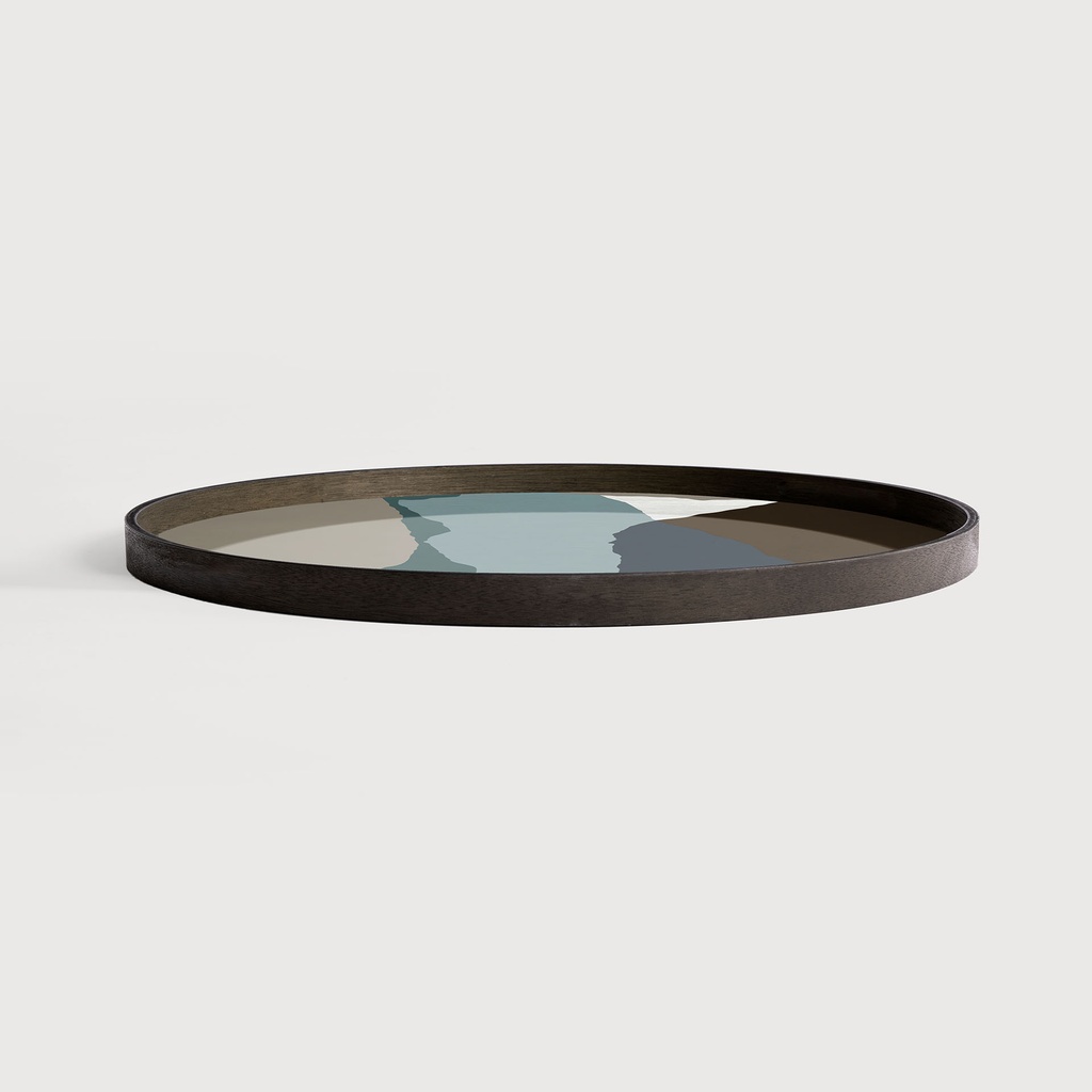 Graphite Wabi Sabi glass tray - round