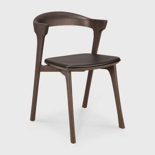 [51551*] Oak Bok brown dining chair (Brown leather)