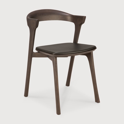 [51551] Oak Bok brown dining chair (Brown leather)