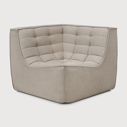 [20265] Canapé modulaire N701 - angle carré (Ecru Eco fabric)