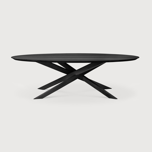 [50186] Oak Mikado oval dining table (Oak Black, Varnished)