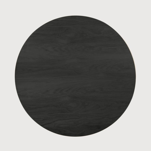 [L1201] Teak tafelblad - Zwart rond