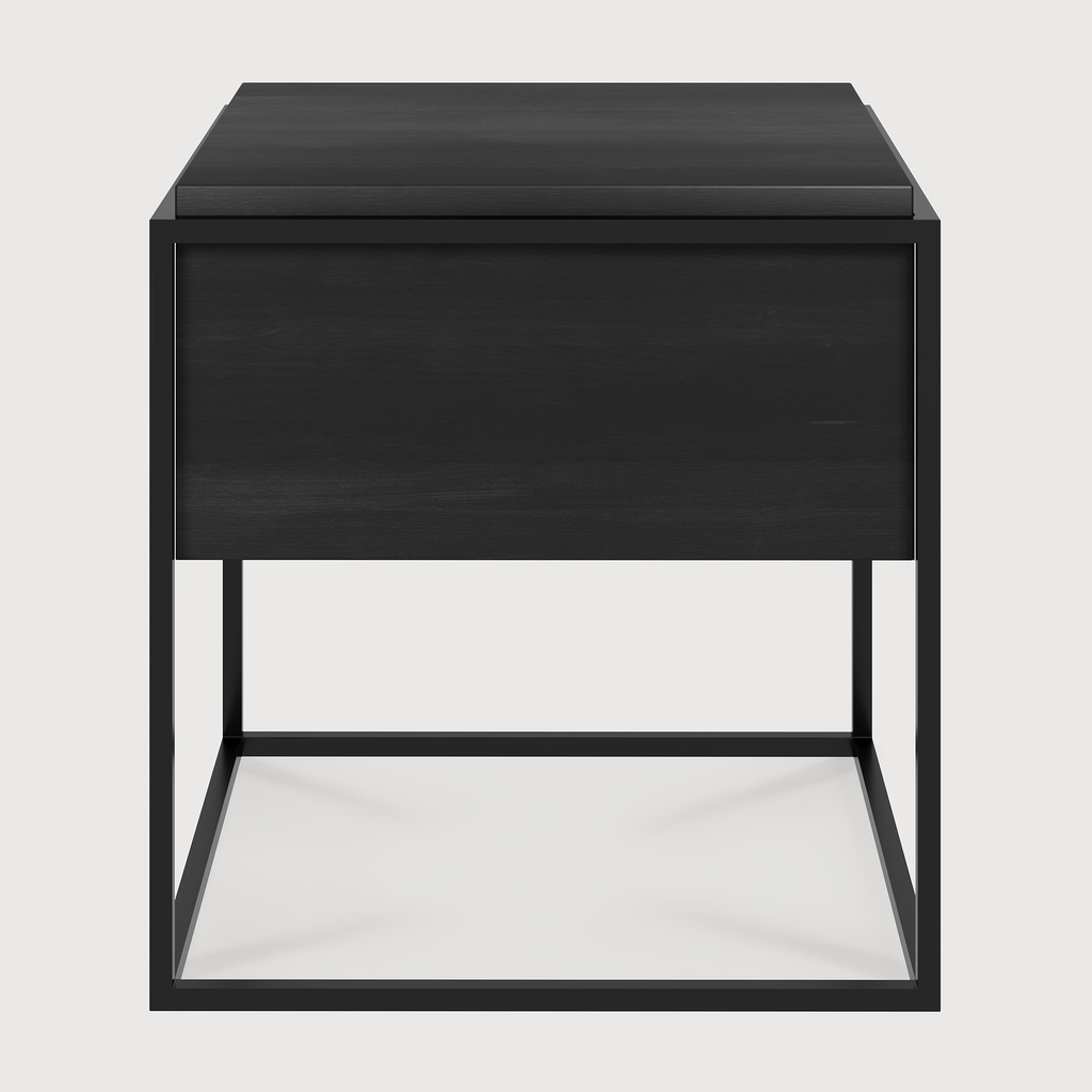 Monolit black bedside table - 1 drawer - black metal 