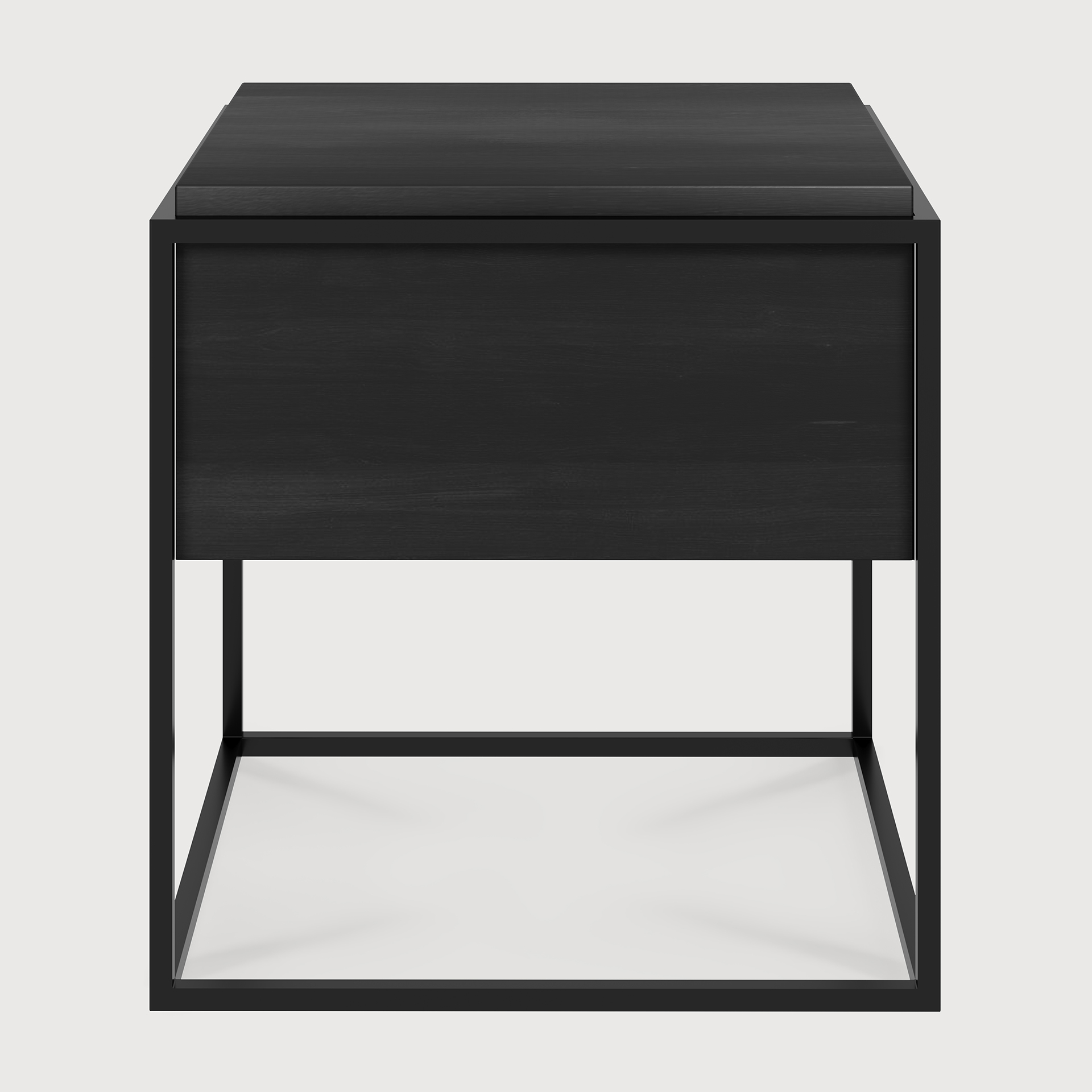 [26870*] Monolit black bedside table - 1 drawer - black metal 