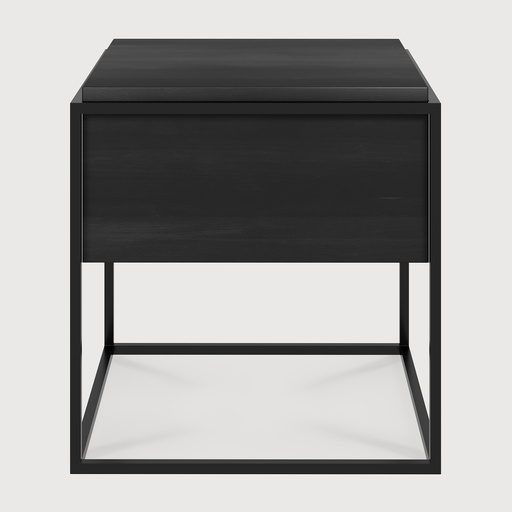[26870*] Monolit black bedside table - 1 drawer - black metal 