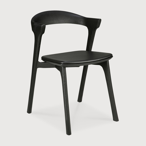 [51492*] Oak Bok black dining chair (Black Leather)