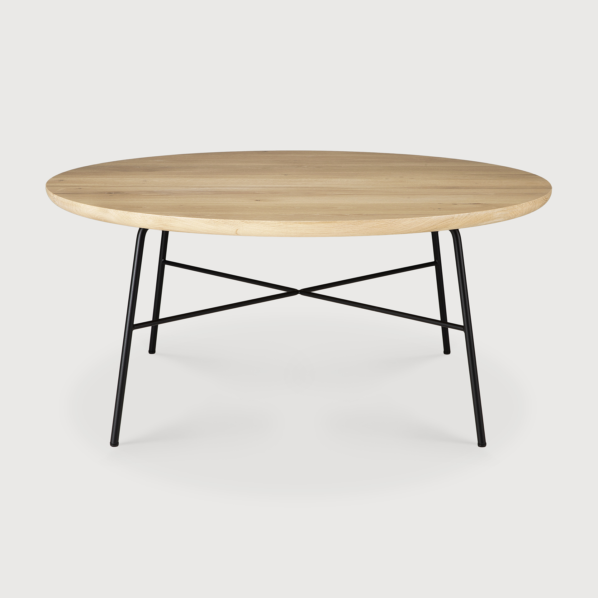 [26607R] Disc   koffietafel   rond   eikenhout