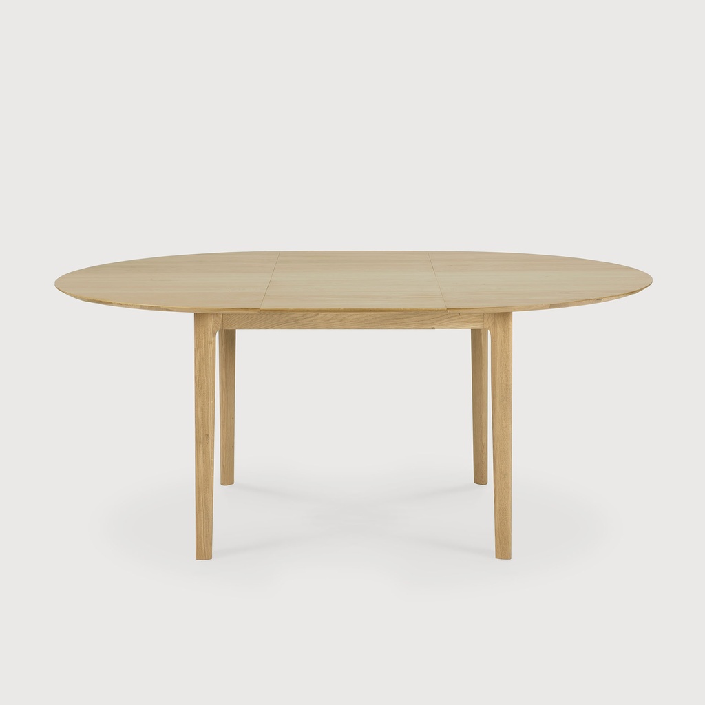 Oak Bok round extendable dining table