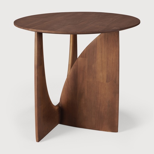 [10196] Geometric bijzettafel (Teak bruin)