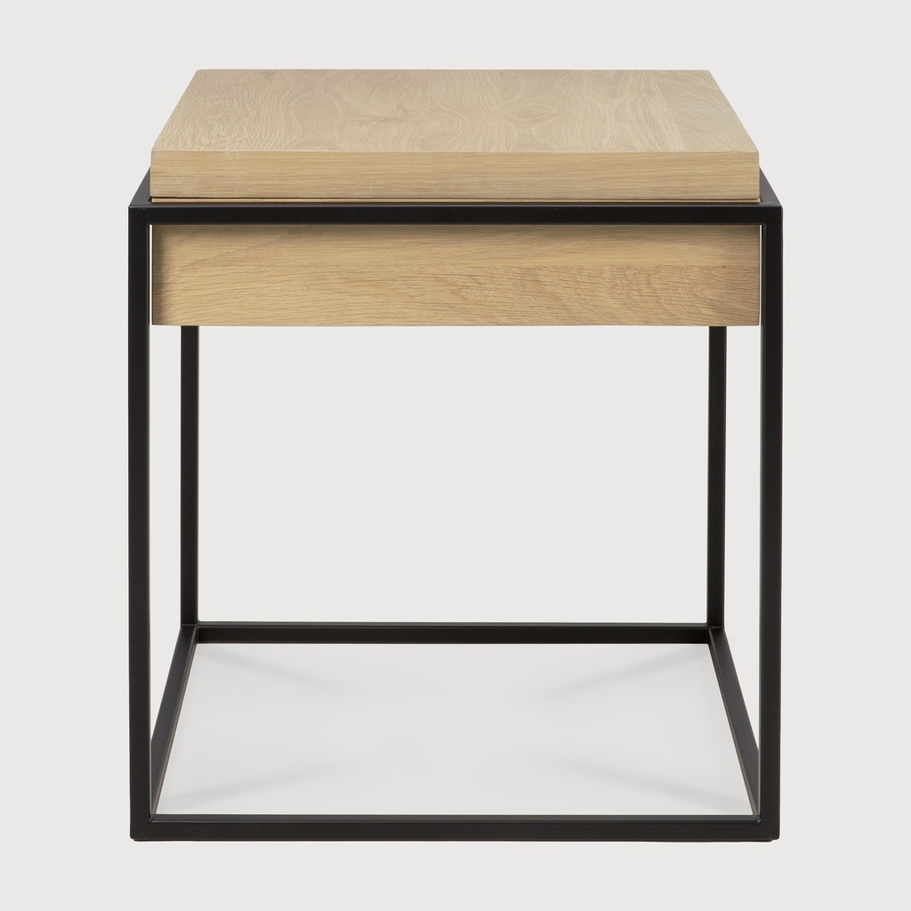 Monolit side table - black metal - removable cover 