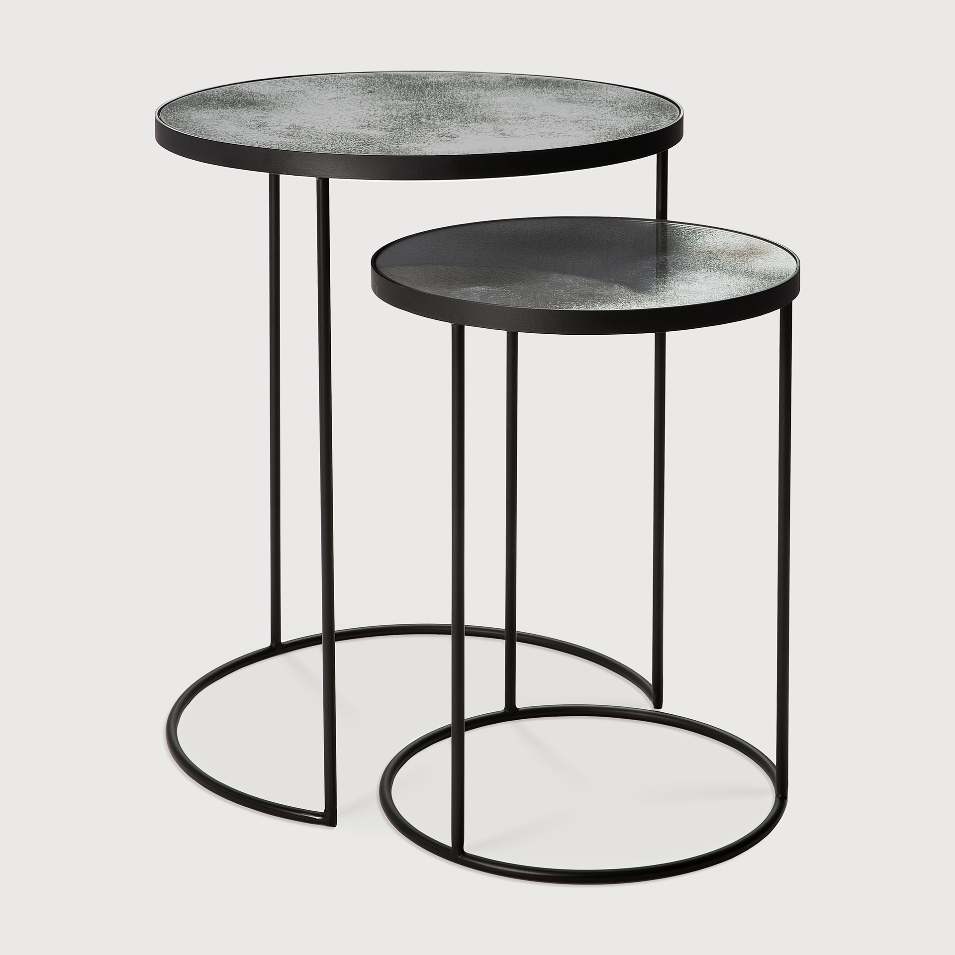 [20723R] Nesting side table set (Clear)