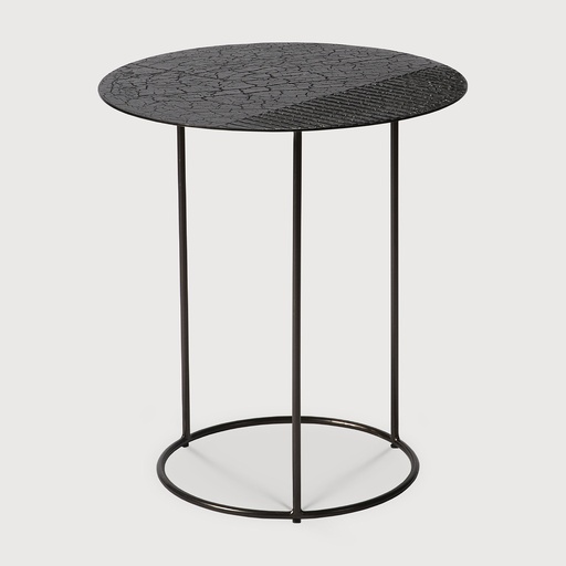 [25926R] Celeste side table - lava linear  (Black)