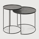 Round tray side table set