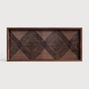 Walnut Linear Squares glass tray 