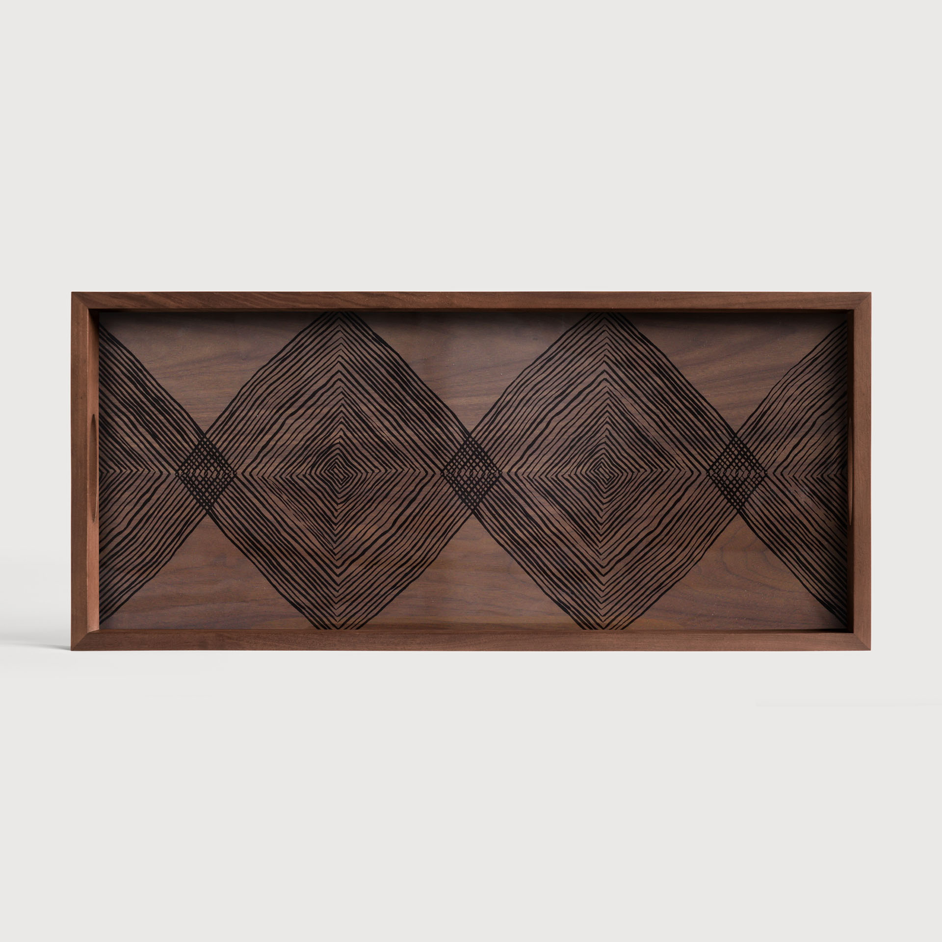 [20915R] Linear Squares glazen dienblad