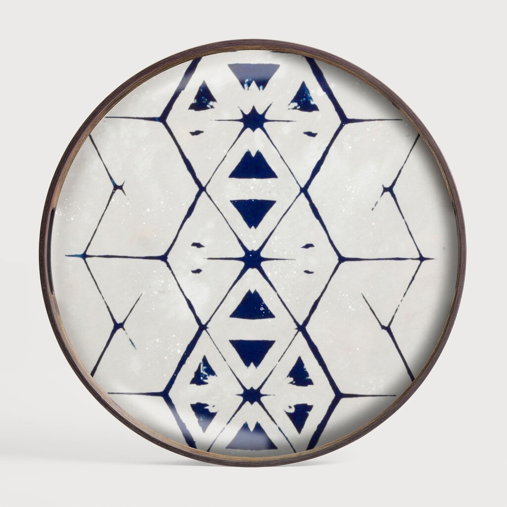 [20341R] Tribal   Hexagon   glazen   dienblad