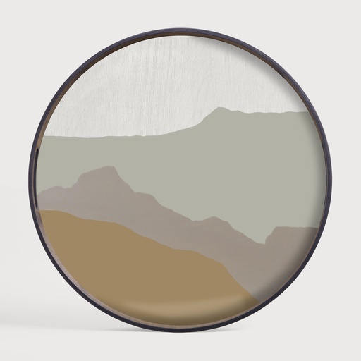 [20459*] Sand Wabi Sabi glass tray - round