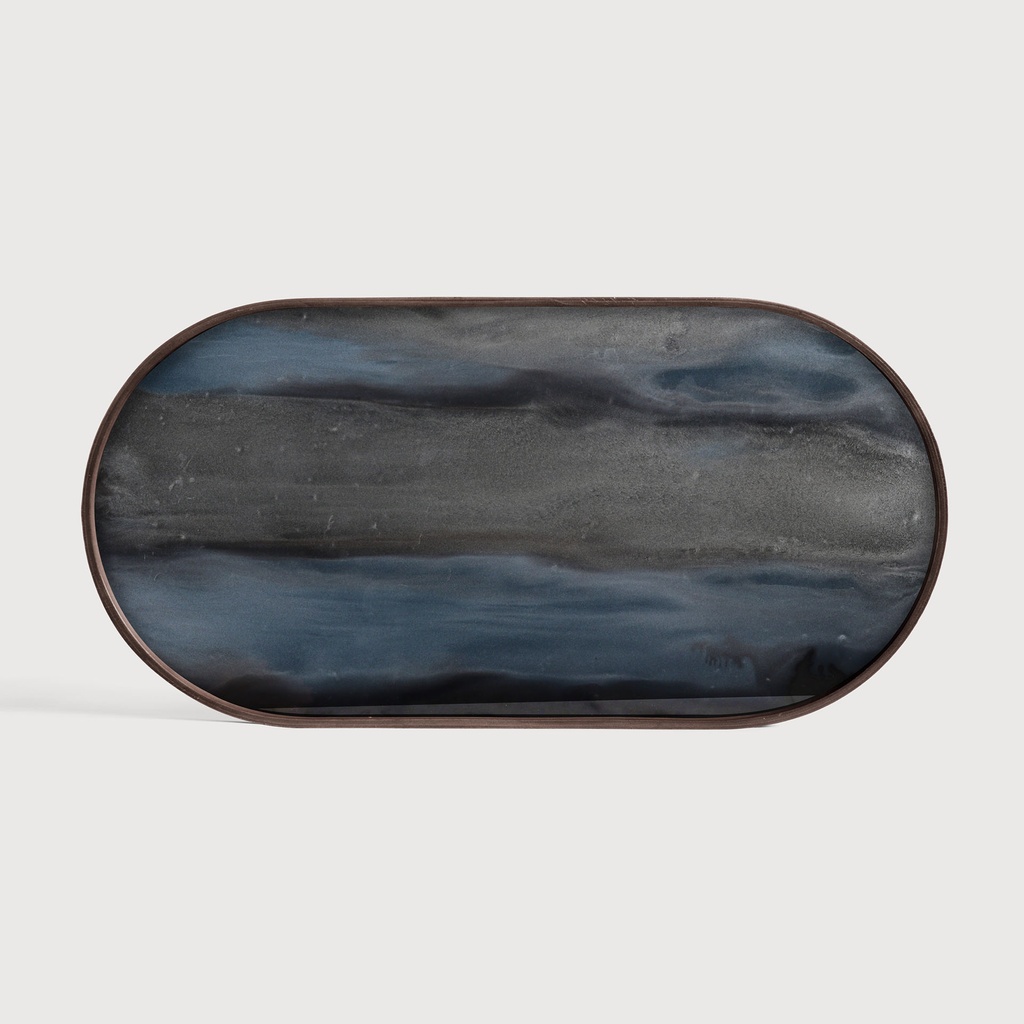 Graphite Organic glass tray - oblong