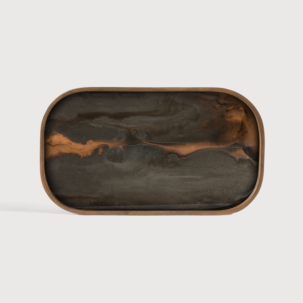 Bronze organic glass valet tray - rectangular