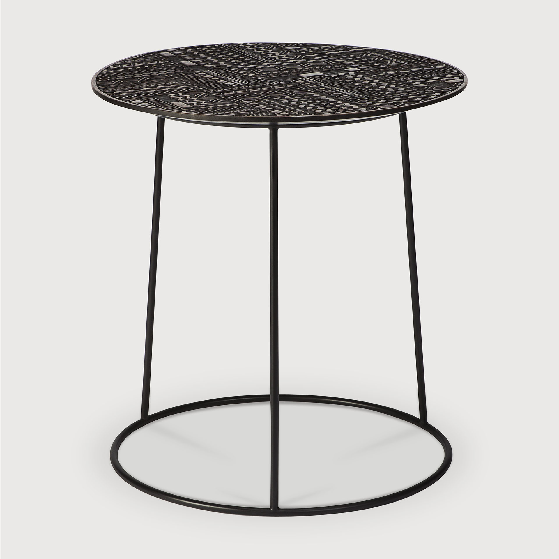 [12217R] Table   d'appoint   Tabwa   en   teck   noir (58x58x62cm)