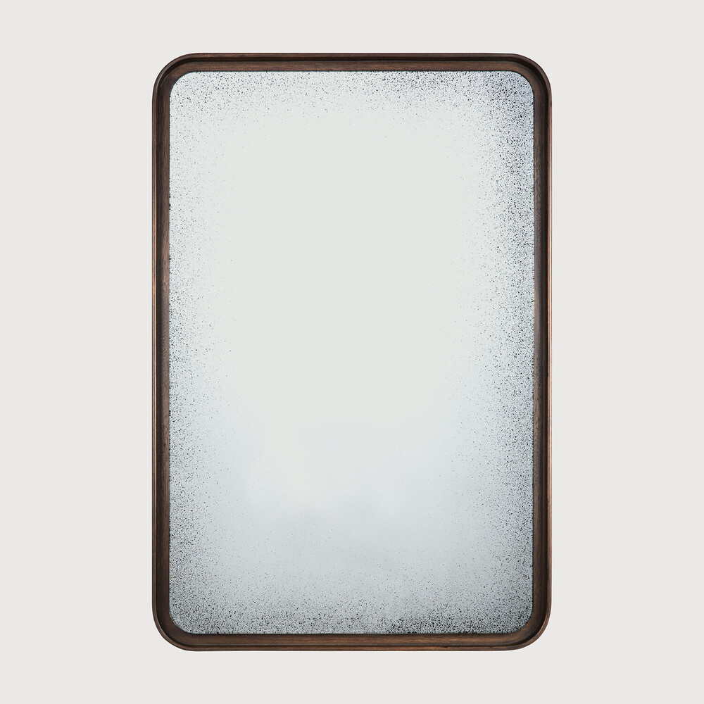 Edge wall mirrorr - medium aged - mahogany