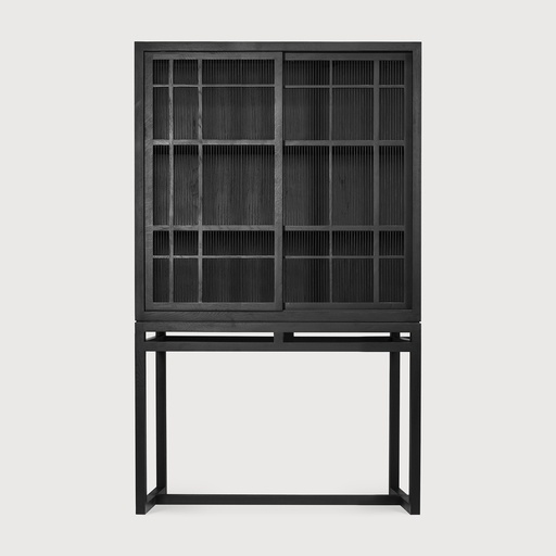 [12345*] Oak Burung black storage cupboard