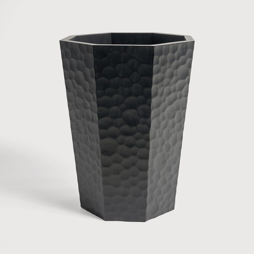 [29772*] Black Chopped waste paper basket