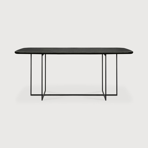 [50032*] Oak Arc black dining table (200x100x76cm)