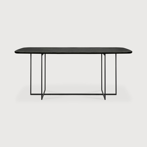 [50032] Oak Arc black dining table (200x100x76cm)