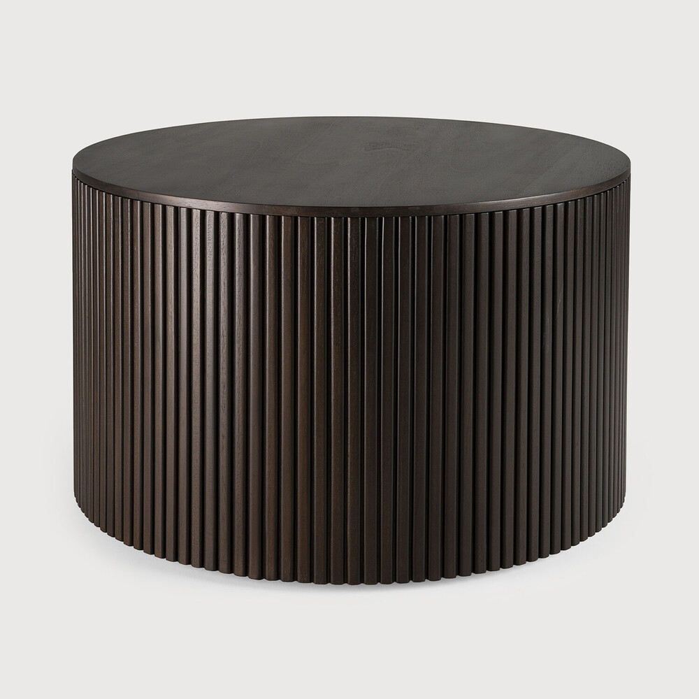 Dark brown coffee table shop round