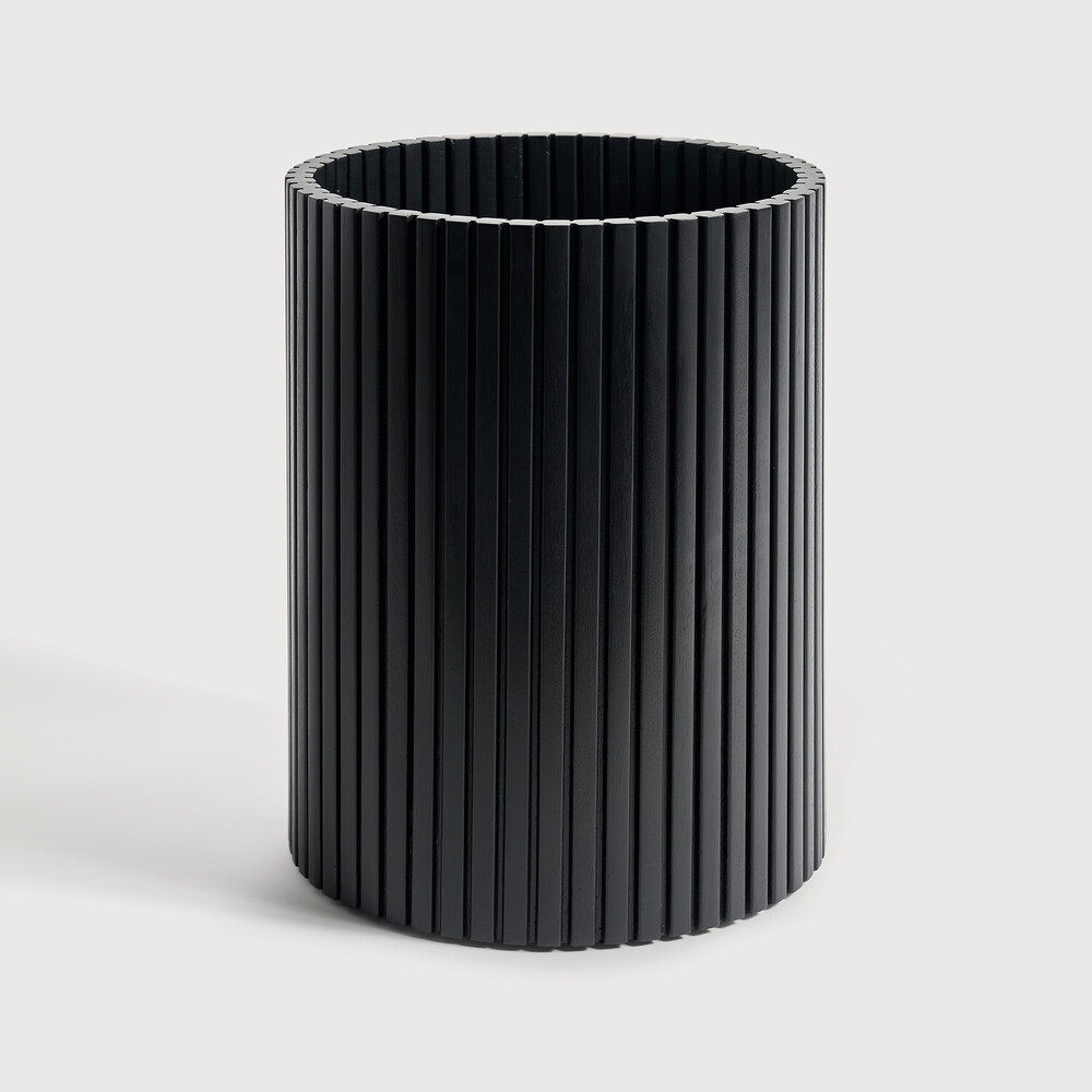 [29771*] Black Roller Max waste paper basket