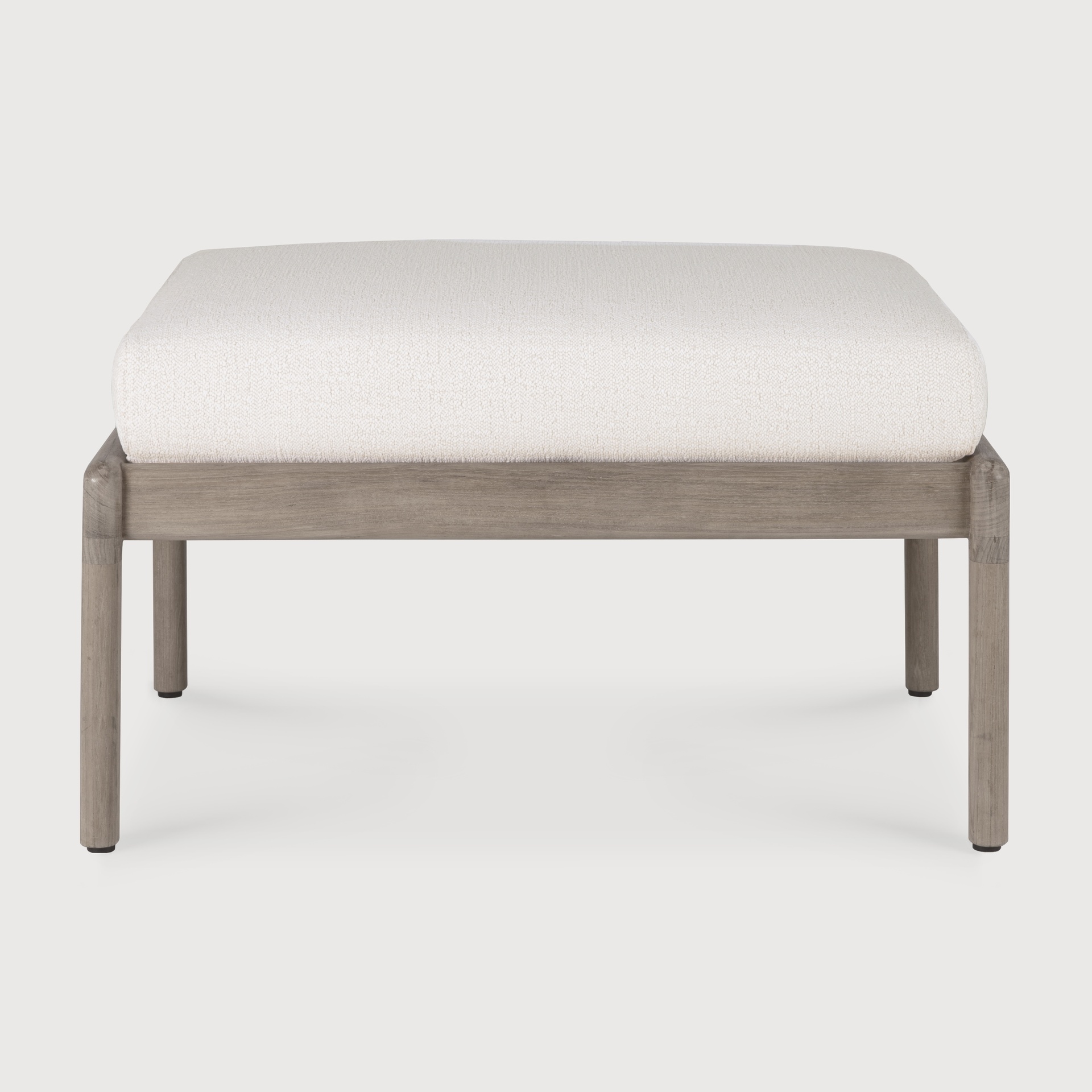 [10248*] Teak Jack outdoor footstool (Soft off white)