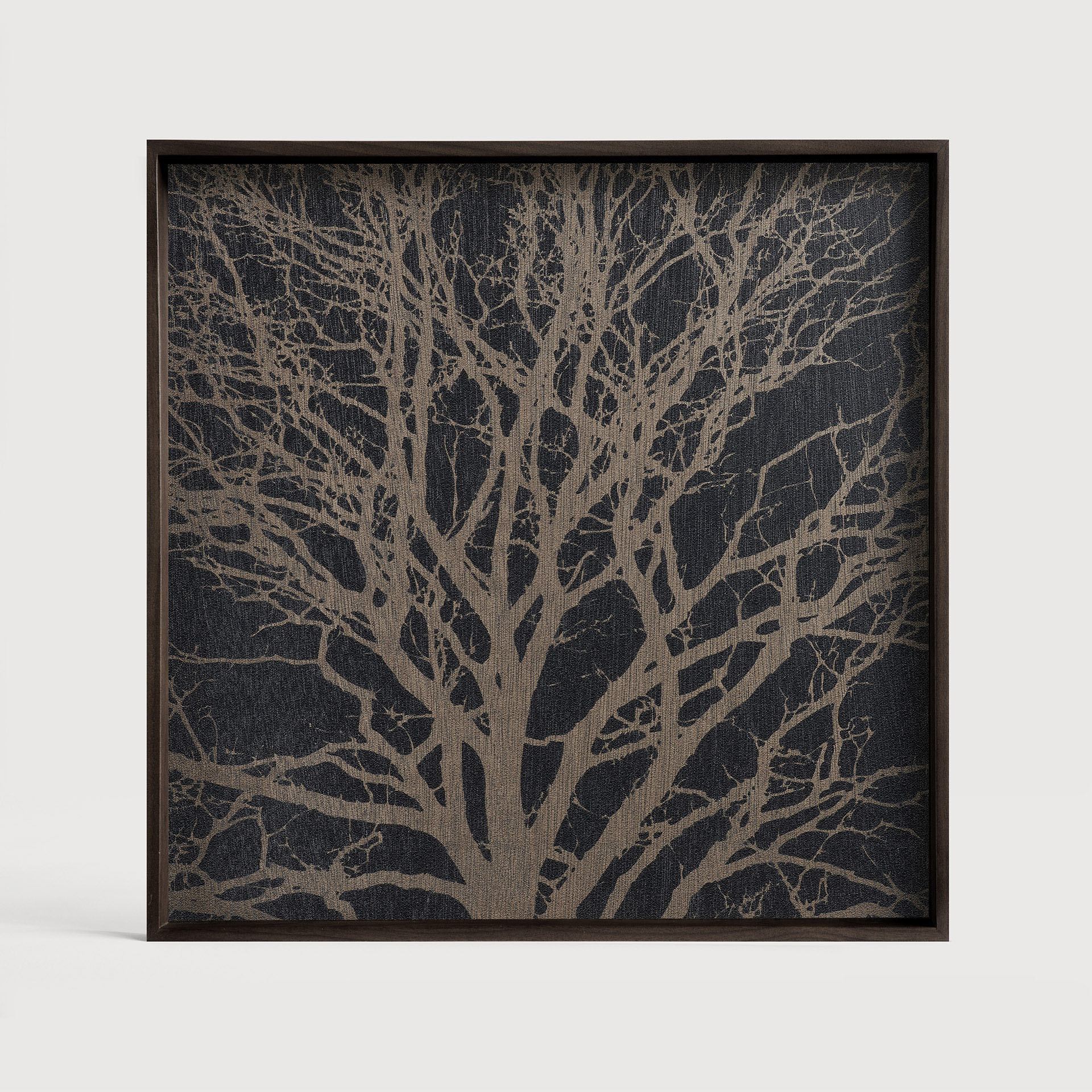 [20564R] Black Tree wooden tray